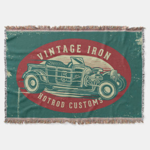 Retro Car Design Throw Blanket