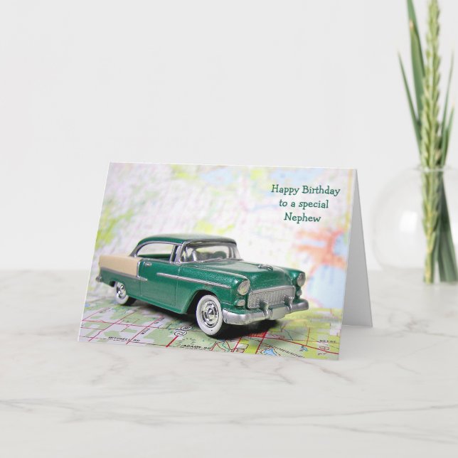 Retro Car for Nephew's Birthday Card (Front)