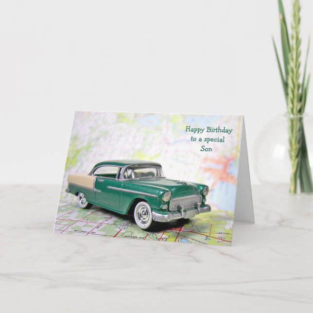 Retro Car for Son's Birthday Card (Front)