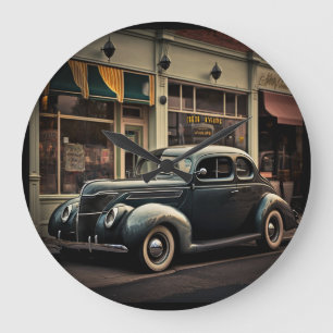 Retro Car Large Clock
