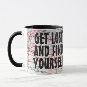 Retro Car on Road Map Mug