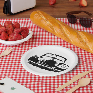 Retro Car Paper Plate
