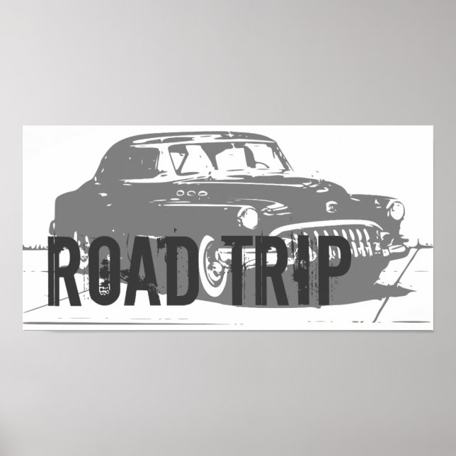 Retro Car Road Trip Poster (Front)