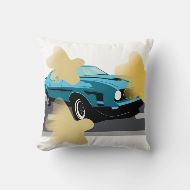Retro Car Star Aesthetic Pillow (Front)