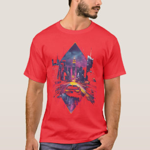 Retro Car Vaporwave City Synthwave 80s 90s gift fu T-Shirt