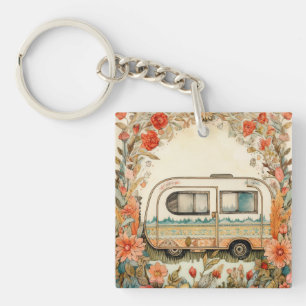 Retro Caravan Camping Nostalgic Key Ring