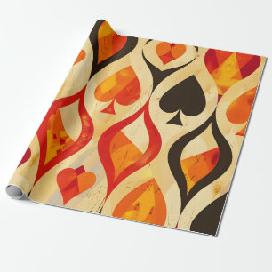 Retro Card Suits Wrapping Paper