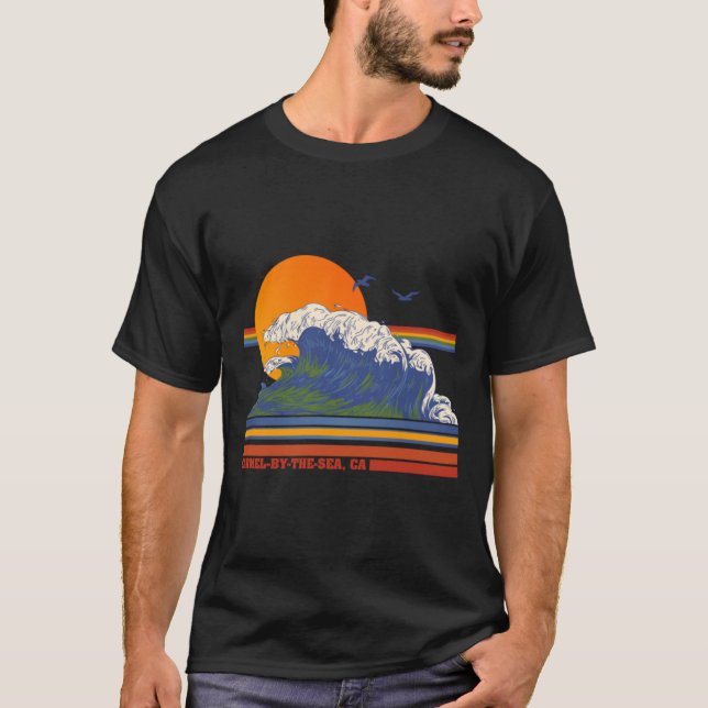 Retro Carmel-by-the-Sea CA 70s Style Tourist Souve T-Shirt (Front)