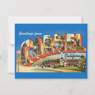 Retro Carmel California Greeting  Postcard