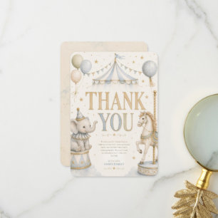 Retro carnival theme boy 1st birthday thank you card