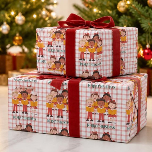 Retro Carolers Christmas Wrapping Paper (Creator Uploaded)