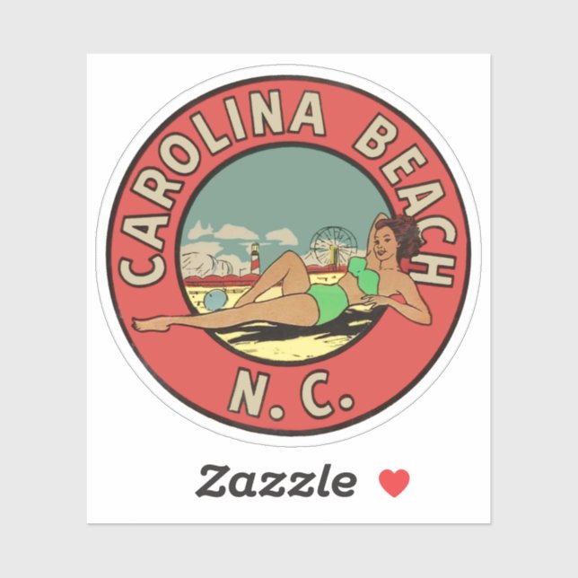 Retro Carolina Beach Roundel (Sheet)