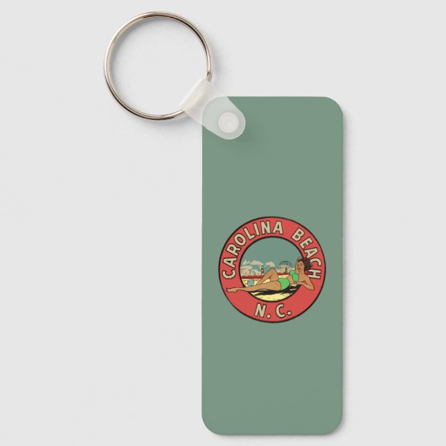 Retro Carolina Beach Roundel Key Ring (Front)