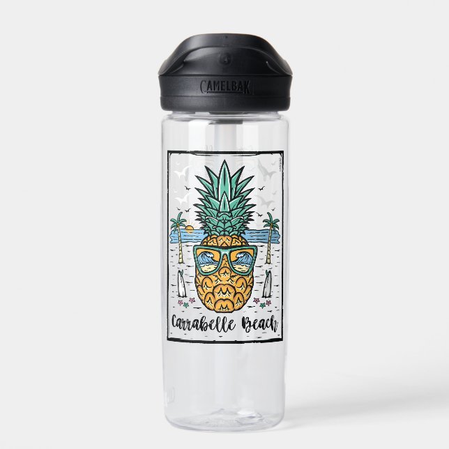 Retro Carrabelle Beach both sides artwork. T-Shirt Water Bottle (Back)