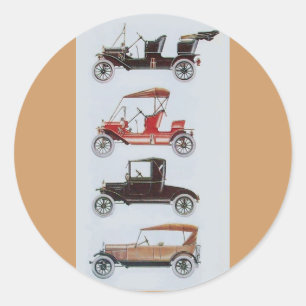 RETRO CARS 2- Auto repair automotive brown Classic Round Sticker