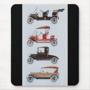 RETRO CARS 2 , AUTO RESTORATION grey black red Mouse Pad