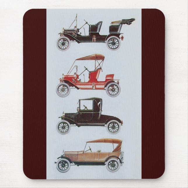 RETRO CARS 2 , AUTO RESTORATION grey brown red Mouse Pad (Front)