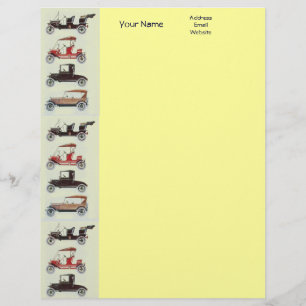 RETRO CARS 2 AUTO RESTORATION grey red black Personalized Letterhead
