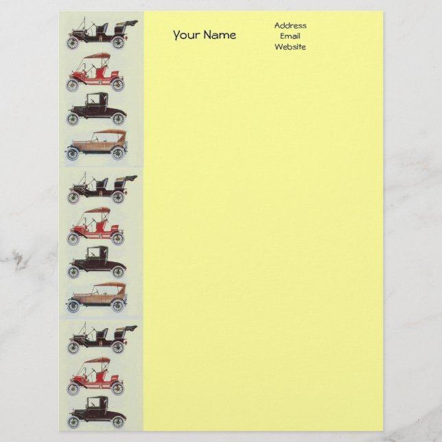 RETRO CARS 2 AUTO RESTORATION grey red black Personalized Letterhead (Front)