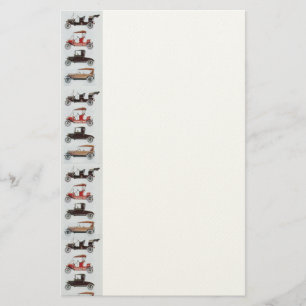 RETRO CARS 2 AUTO RESTORATION grey red felt white Stationery