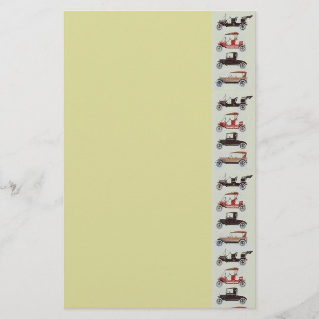 RETRO CARS 2 , AUTO RESTORATION grey red yellow Stationery (Front)