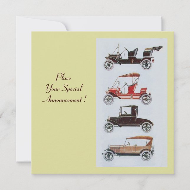 RETRO CARS 2  AUTO RESTORATION  yellow white brown Announcement (Front)