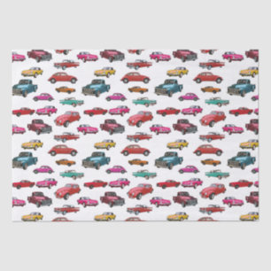 Retro Cars and Trucks Pattern Tissue Paper
