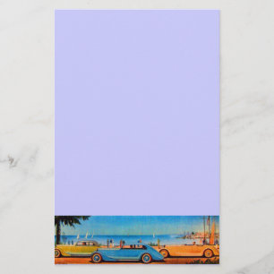 RETRO CARS - Auto repair automotive ,blue Stationery