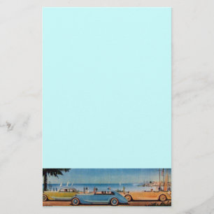 RETRO CARS - Auto repair automotive ,blue yellow Stationery