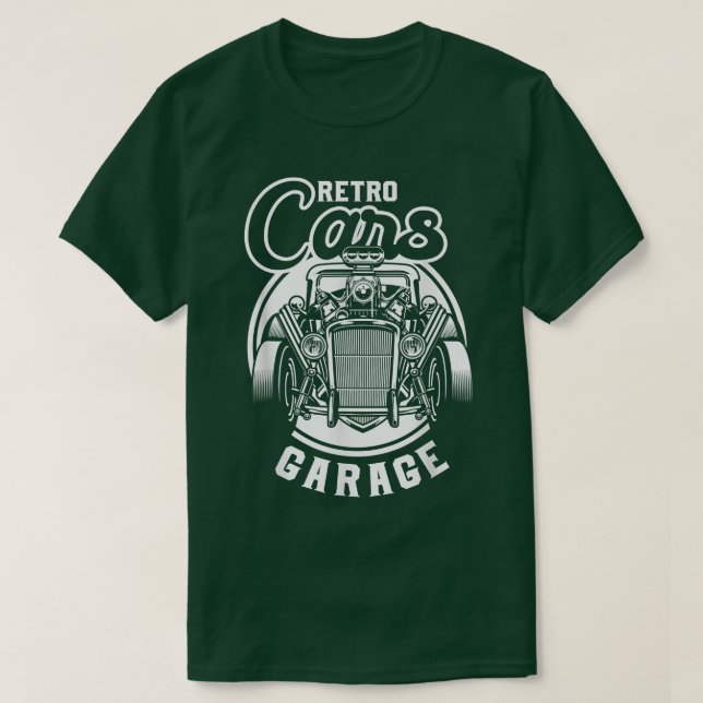 Retro Cars Garage Classic Old American Automobile  T-Shirt (Design Front)