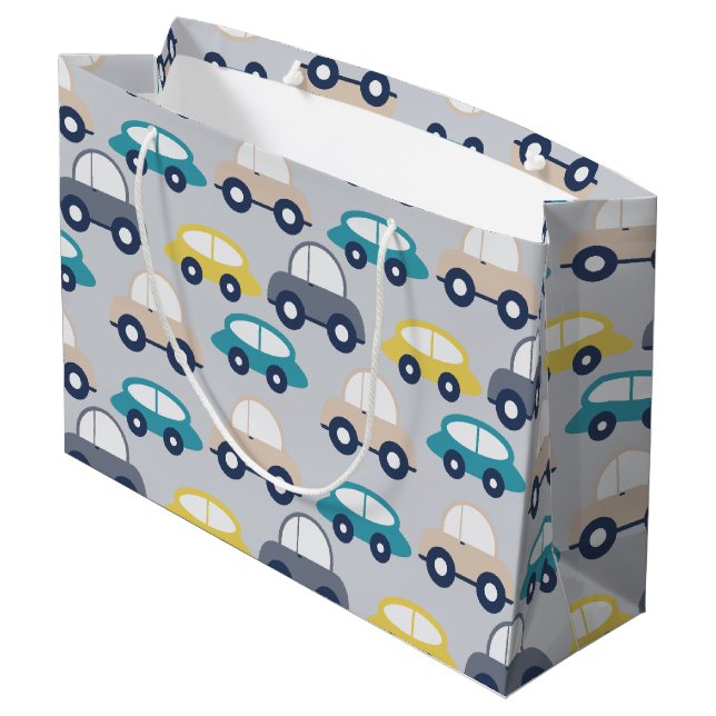 Retro Cars Large Gift Bag (Back Angled)