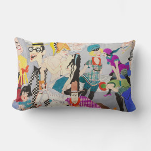 Retro Cartoon Characters  Lumbar Cushion