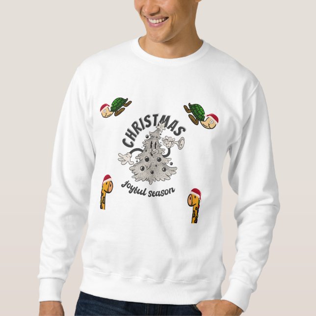 Retro Cartoon Christmas Joyful Season  Sweatshirt (Front)