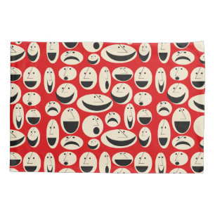 Retro Cartoon Faces Pattern Igloo Pillowcase