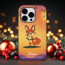 Retro Cartoon Fox at Sunset