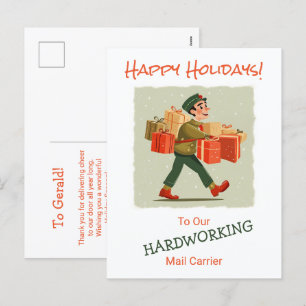 Retro Cartoon Mail Man Postcard