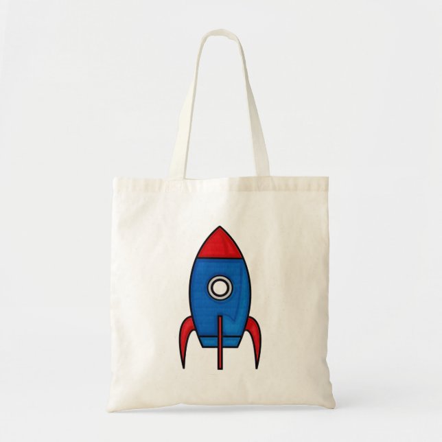 Retro Cartoon Space Rocket Bag (Front)
