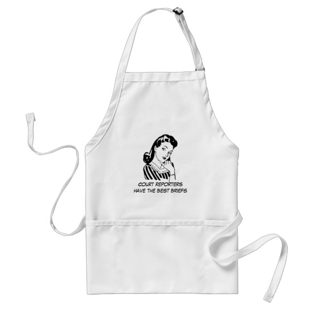 Retro Cartoon Woman Court Reporting Funny Quote Standard Apron (Front)