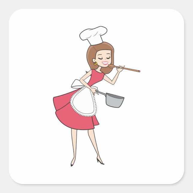 Retro Cartoon Woman Sticker (Front)