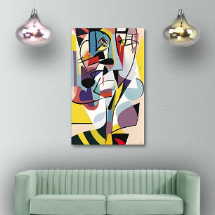 Retro Cartoonish Cubist Doodles 03 Canvas Print