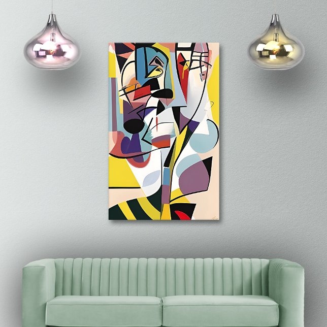 Retro Cartoonish Cubist Doodles 03 Canvas Print (Creator Uploaded)