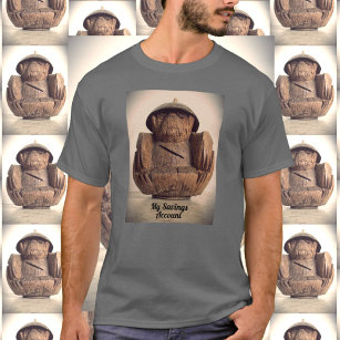 Retro Carved Coconut Monkey Bank Customisable T-Shirt