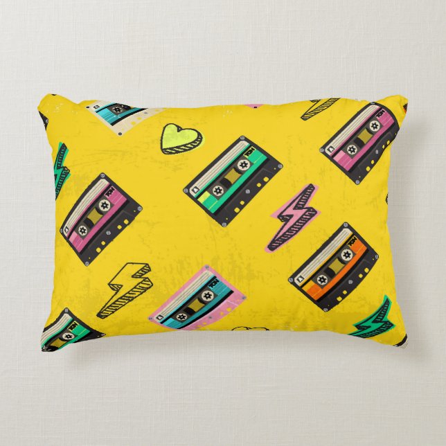 Retro Cassette: 80's Love Party Design Decorative Cushion (Front)