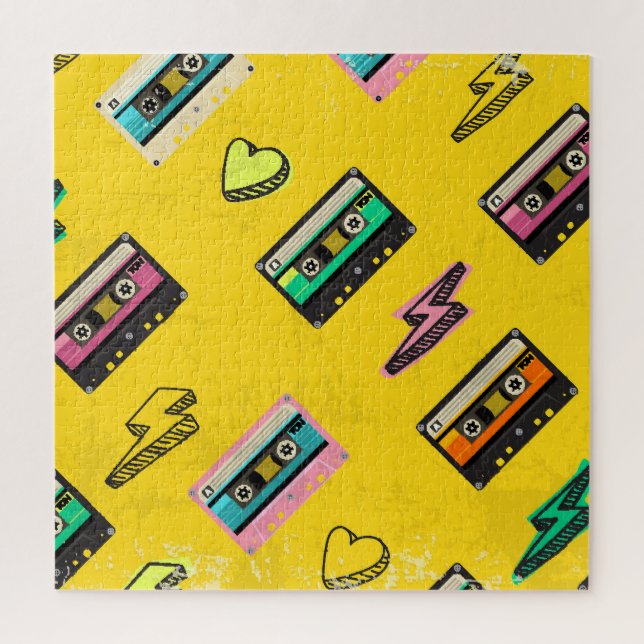 Retro Cassette: 80's Love Party Design Jigsaw Puzzle (Vertical)