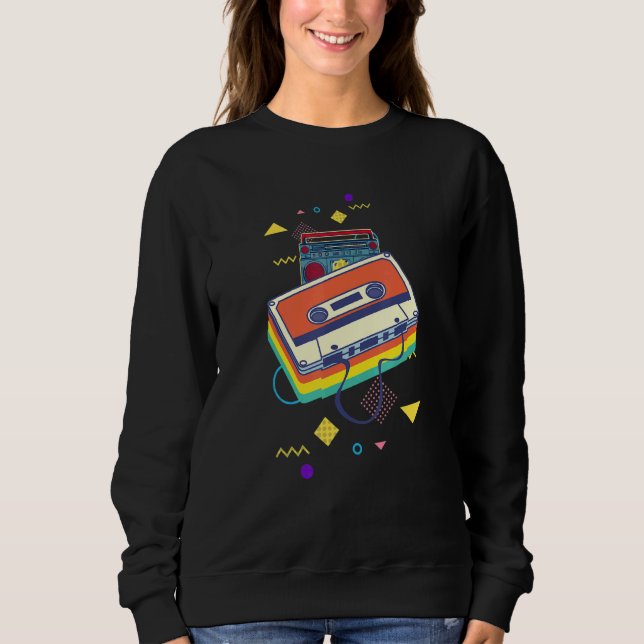 Retro cassette and stereo system for 80s and 90s sweatshirt (Front)