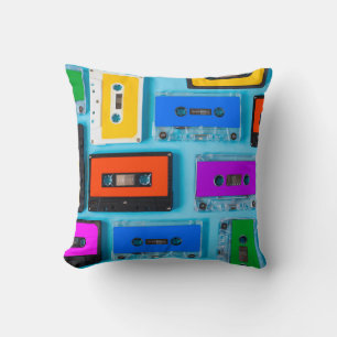 Retro Cassette: Blue Background Collection Cushion