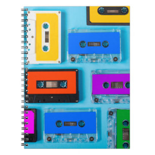 Retro Cassette: Blue Background Collection Notebook