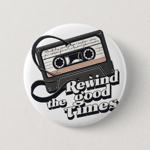 Retro Cassette Design for Nostalgia lovers 6 Cm Round Badge