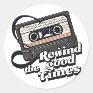 Retro Cassette Design for Nostalgia lovers Classic Round Sticker