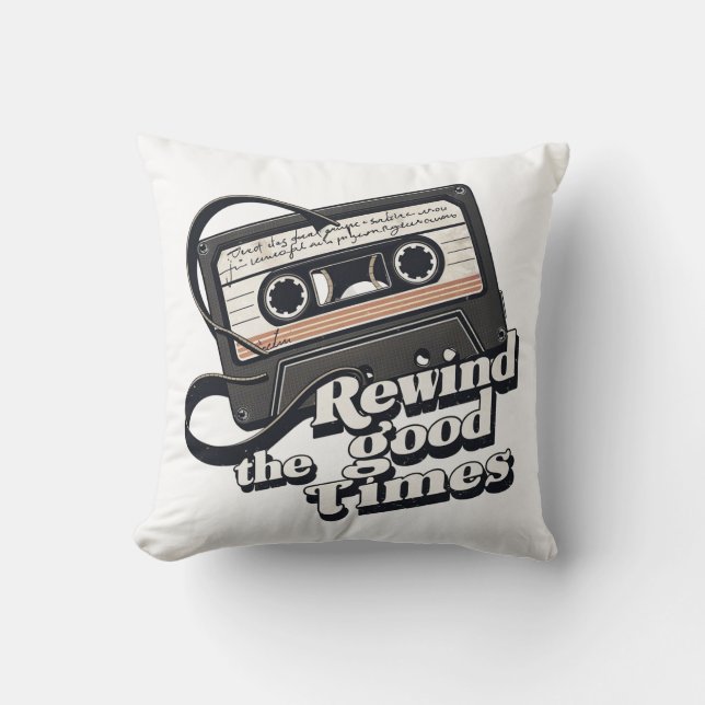 Retro Cassette Design for Nostalgia lovers Cushion (Front)